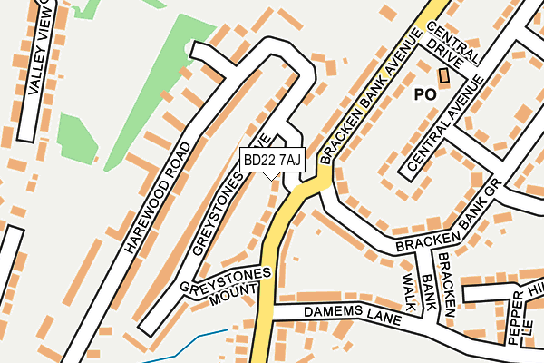 BD22 7AJ map - OS OpenMap – Local (Ordnance Survey)