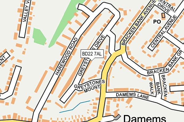 BD22 7AL map - OS OpenMap – Local (Ordnance Survey)