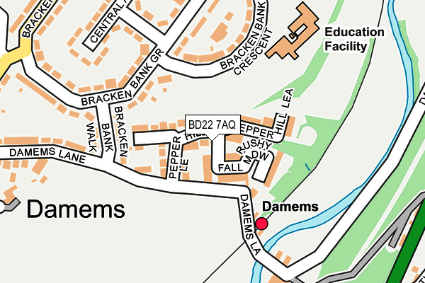 BD22 7AQ map - OS OpenMap – Local (Ordnance Survey)