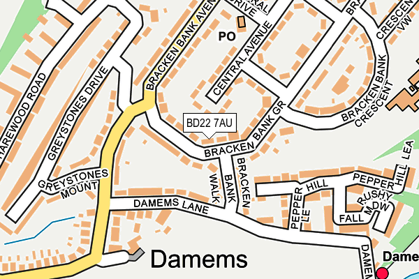 BD22 7AU map - OS OpenMap – Local (Ordnance Survey)