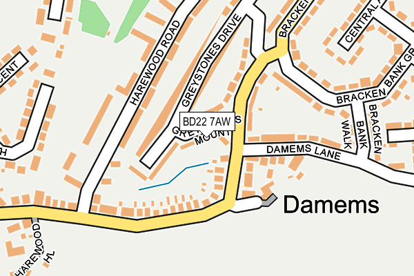BD22 7AW map - OS OpenMap – Local (Ordnance Survey)