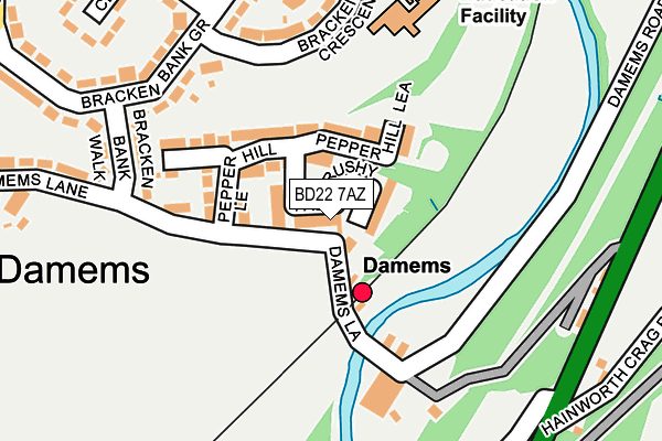 BD22 7AZ map - OS OpenMap – Local (Ordnance Survey)