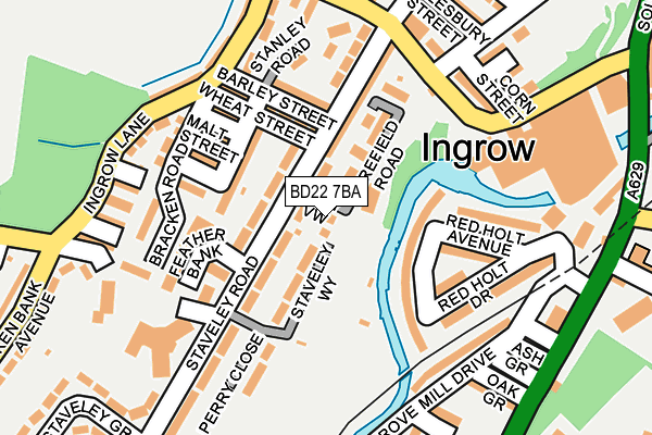 BD22 7BA map - OS OpenMap – Local (Ordnance Survey)