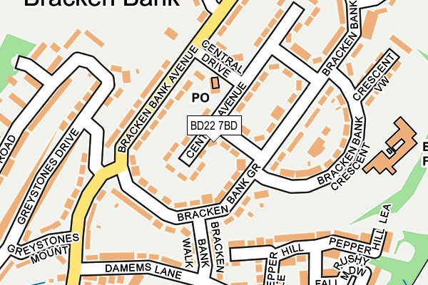 BD22 7BD map - OS OpenMap – Local (Ordnance Survey)