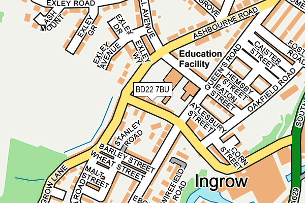 BD22 7BU map - OS OpenMap – Local (Ordnance Survey)