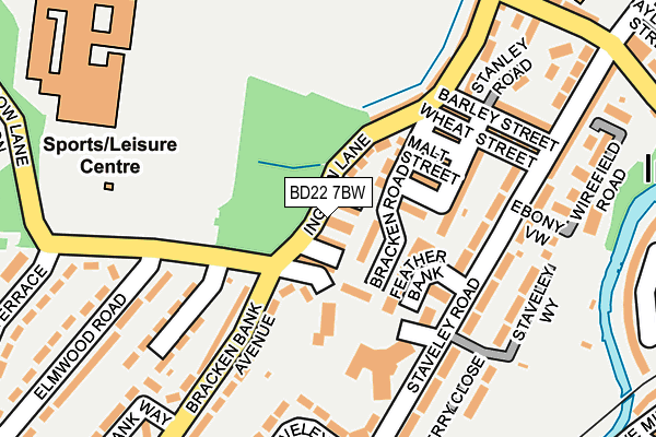 BD22 7BW map - OS OpenMap – Local (Ordnance Survey)