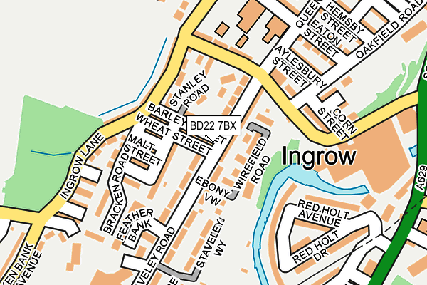 BD22 7BX map - OS OpenMap – Local (Ordnance Survey)