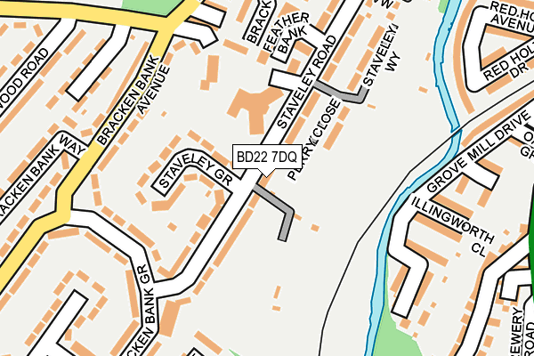 BD22 7DQ map - OS OpenMap – Local (Ordnance Survey)