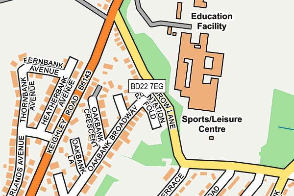 BD22 7EG map - OS OpenMap – Local (Ordnance Survey)