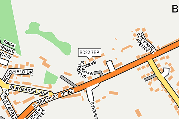 BD22 7EP map - OS OpenMap – Local (Ordnance Survey)