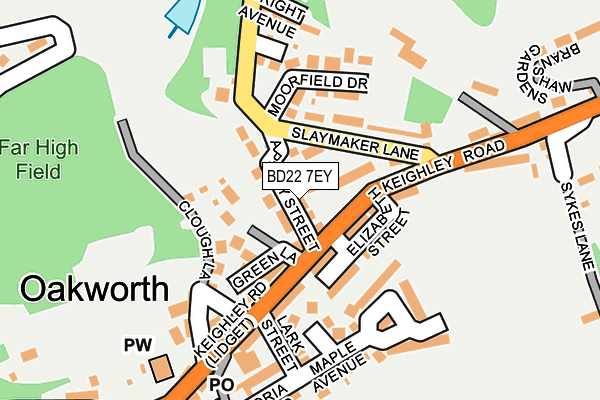 BD22 7EY map - OS OpenMap – Local (Ordnance Survey)