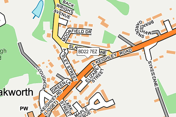 BD22 7EZ map - OS OpenMap – Local (Ordnance Survey)