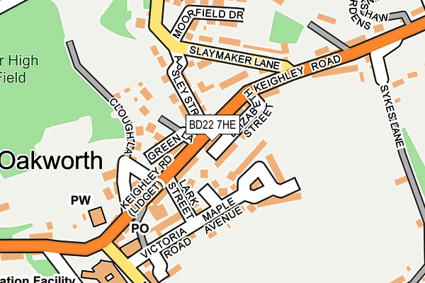 BD22 7HE map - OS OpenMap – Local (Ordnance Survey)
