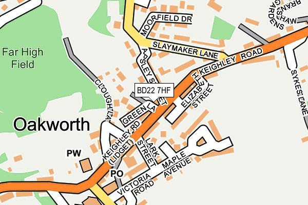 BD22 7HF map - OS OpenMap – Local (Ordnance Survey)