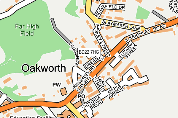 BD22 7HG map - OS OpenMap – Local (Ordnance Survey)