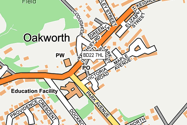 BD22 7HL map - OS OpenMap – Local (Ordnance Survey)