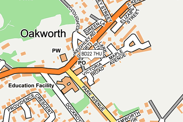 BD22 7HU map - OS OpenMap – Local (Ordnance Survey)