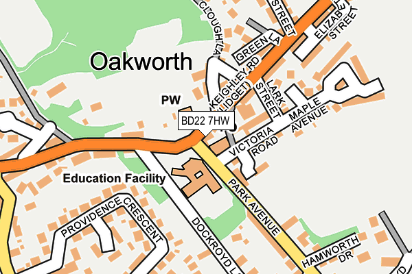 BD22 7HW map - OS OpenMap – Local (Ordnance Survey)