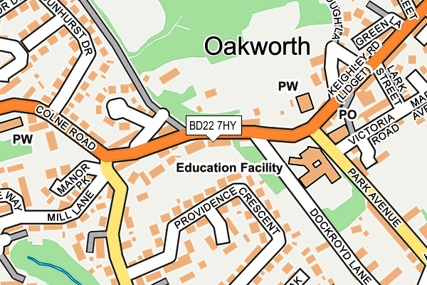 Map of OAKWORTH COMMUNITY INTEREST COMPANY at local scale