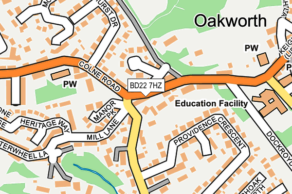 BD22 7HZ map - OS OpenMap – Local (Ordnance Survey)