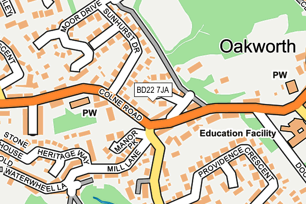 BD22 7JA map - OS OpenMap – Local (Ordnance Survey)