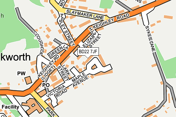 BD22 7JF map - OS OpenMap – Local (Ordnance Survey)