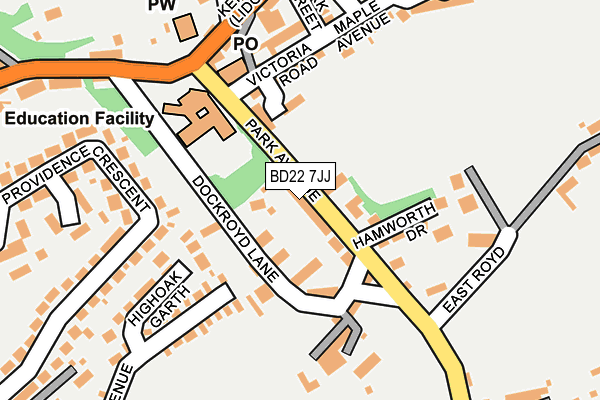 BD22 7JJ map - OS OpenMap – Local (Ordnance Survey)