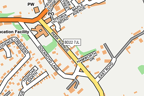 BD22 7JL map - OS OpenMap – Local (Ordnance Survey)