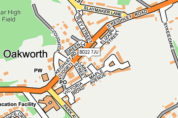 BD22 7JU map - OS OpenMap – Local (Ordnance Survey)