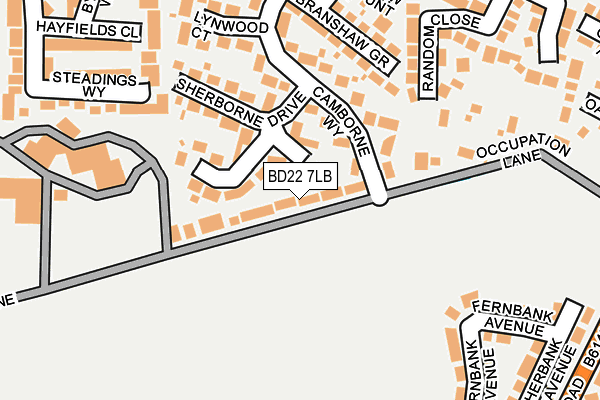 BD22 7LB map - OS OpenMap – Local (Ordnance Survey)