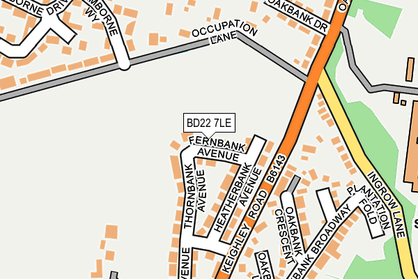 BD22 7LE map - OS OpenMap – Local (Ordnance Survey)