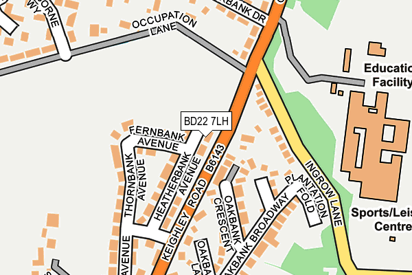 BD22 7LH map - OS OpenMap – Local (Ordnance Survey)