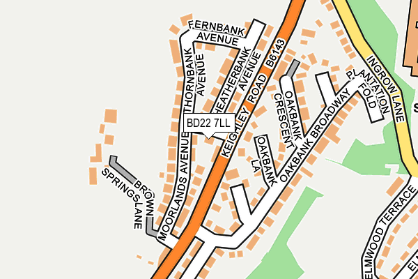 BD22 7LL map - OS OpenMap – Local (Ordnance Survey)