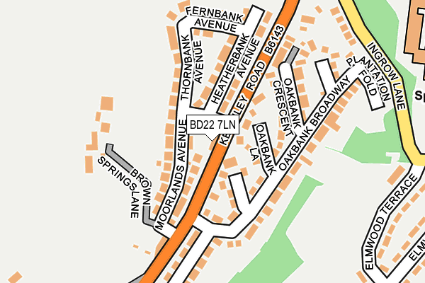 BD22 7LN map - OS OpenMap – Local (Ordnance Survey)