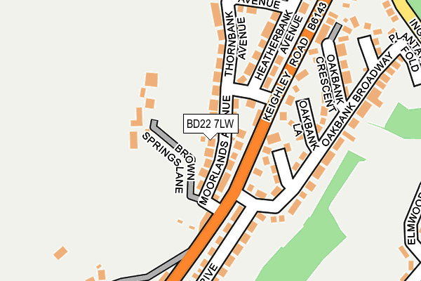 BD22 7LW map - OS OpenMap – Local (Ordnance Survey)