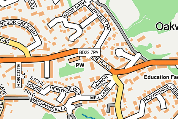 BD22 7PA map - OS OpenMap – Local (Ordnance Survey)