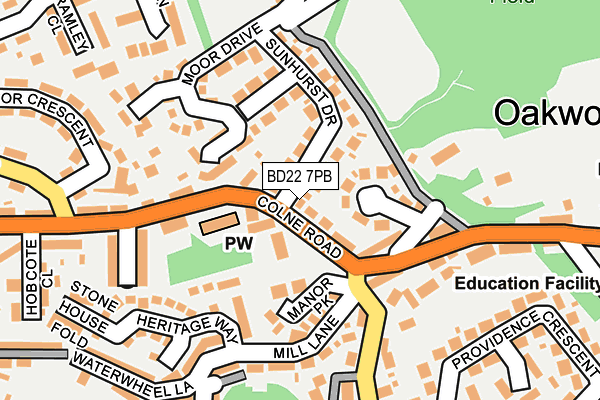 BD22 7PB map - OS OpenMap – Local (Ordnance Survey)