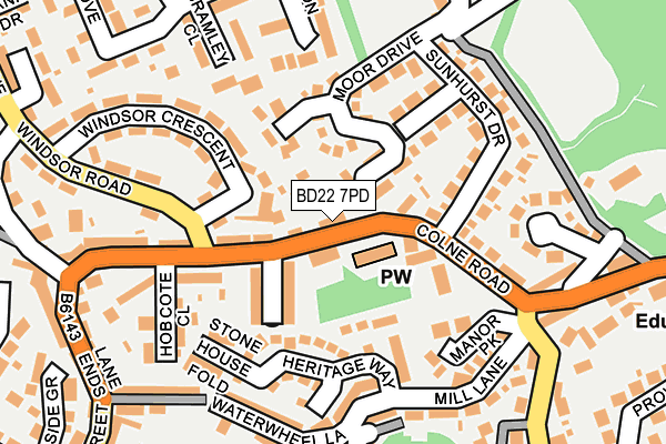 BD22 7PD map - OS OpenMap – Local (Ordnance Survey)