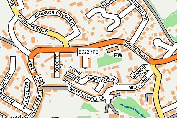 BD22 7PE map - OS OpenMap – Local (Ordnance Survey)