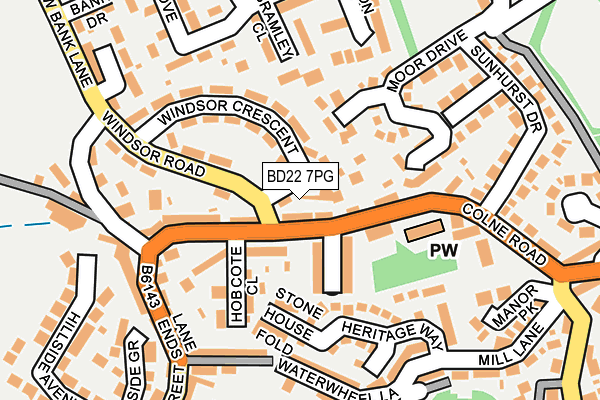 BD22 7PG map - OS OpenMap – Local (Ordnance Survey)