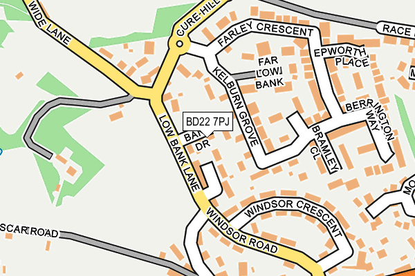 BD22 7PJ map - OS OpenMap – Local (Ordnance Survey)