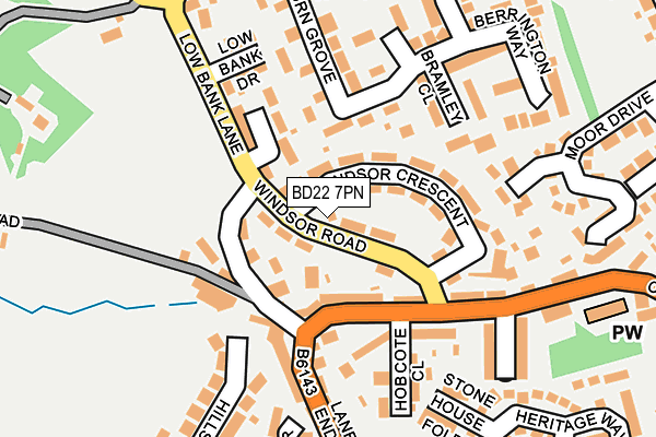 BD22 7PN map - OS OpenMap – Local (Ordnance Survey)