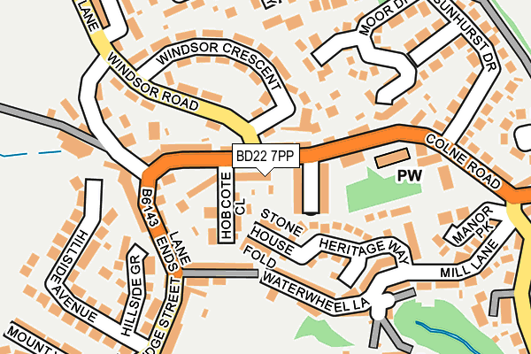 BD22 7PP map - OS OpenMap – Local (Ordnance Survey)