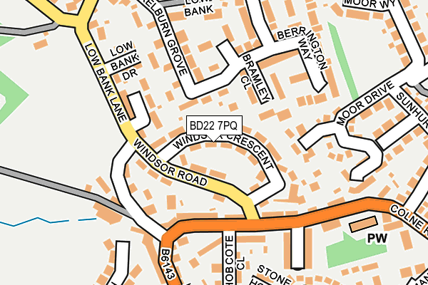 BD22 7PQ map - OS OpenMap – Local (Ordnance Survey)