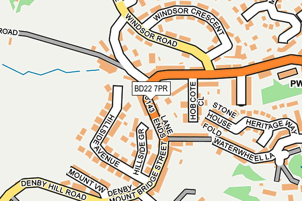 BD22 7PR map - OS OpenMap – Local (Ordnance Survey)