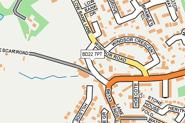 BD22 7PT map - OS OpenMap – Local (Ordnance Survey)