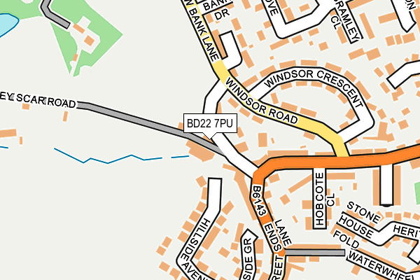 BD22 7PU map - OS OpenMap – Local (Ordnance Survey)