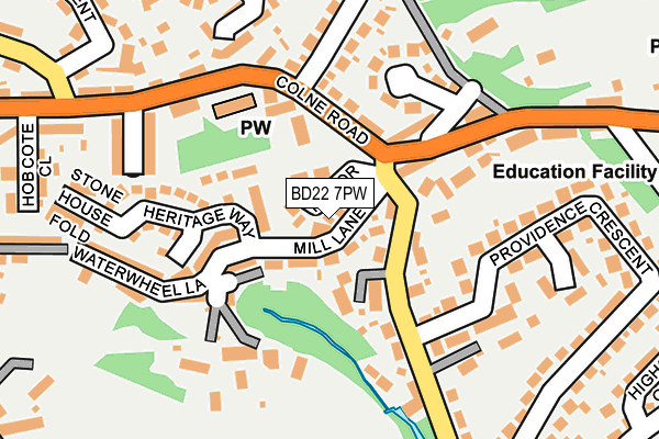 BD22 7PW map - OS OpenMap – Local (Ordnance Survey)