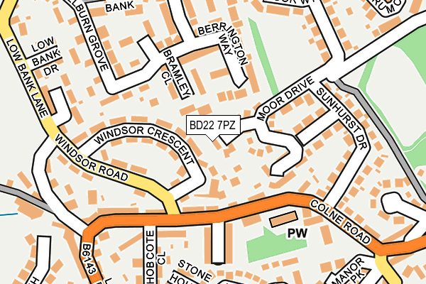 BD22 7PZ map - OS OpenMap – Local (Ordnance Survey)