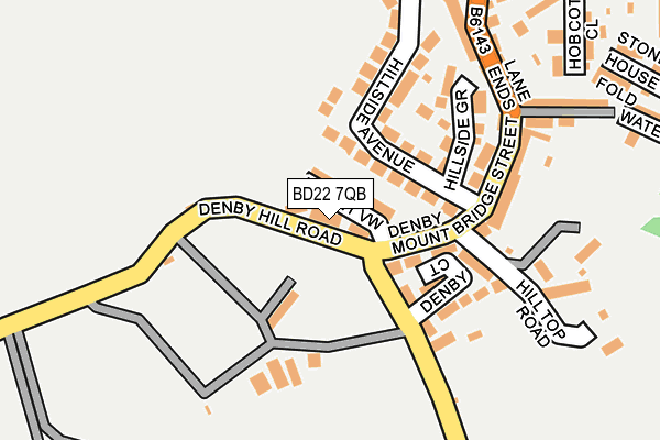 BD22 7QB map - OS OpenMap – Local (Ordnance Survey)